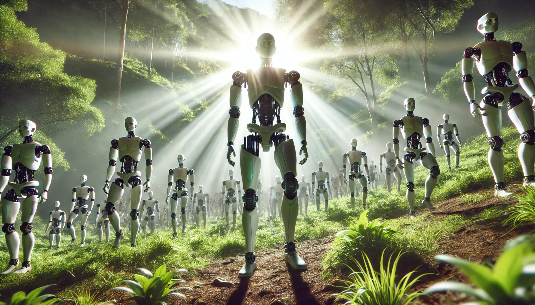 robot green machines image concept